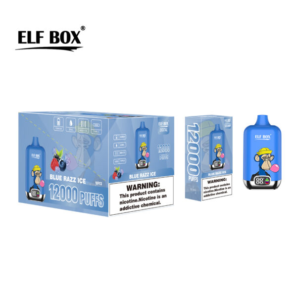 elf box digital 12000 puff disposable e cigarette with led display