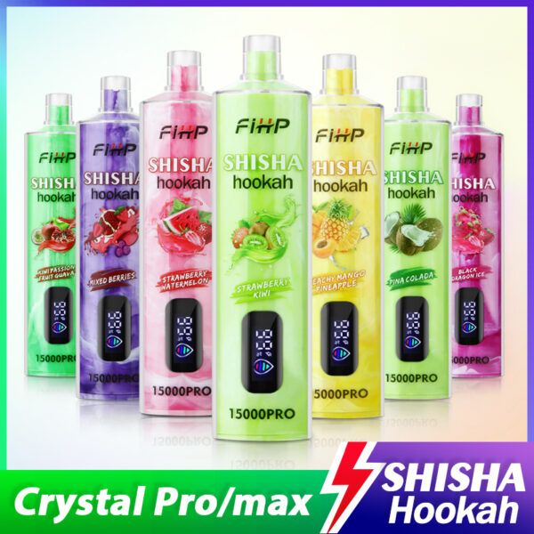 factory wholesale fihp shisha hookah 15000pro puffs disposable vape with led display