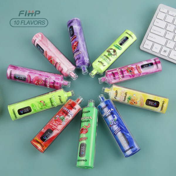 factory wholesale fihp shisha hookah 15000pro puffs disposable vape with led display