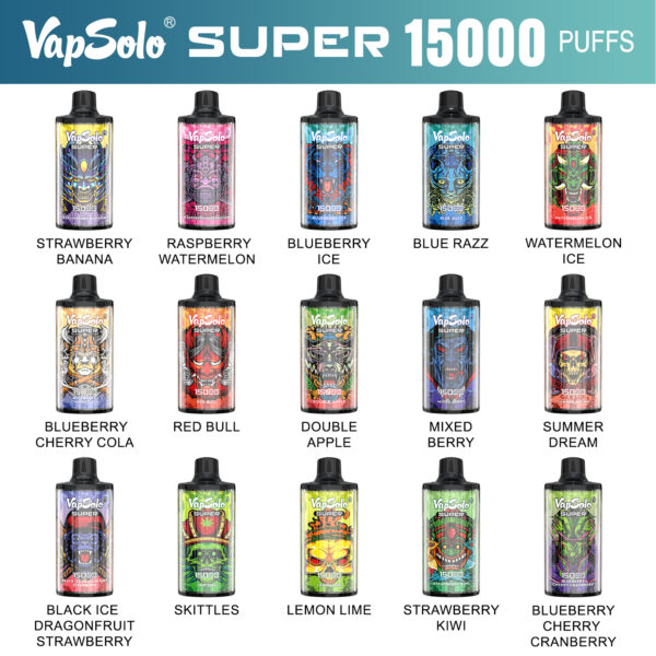 high quality vapsolo super (15000 puffs) disposable vape factory direct